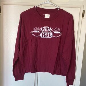 NWT FRIENDS Central Perk Maroon shirt